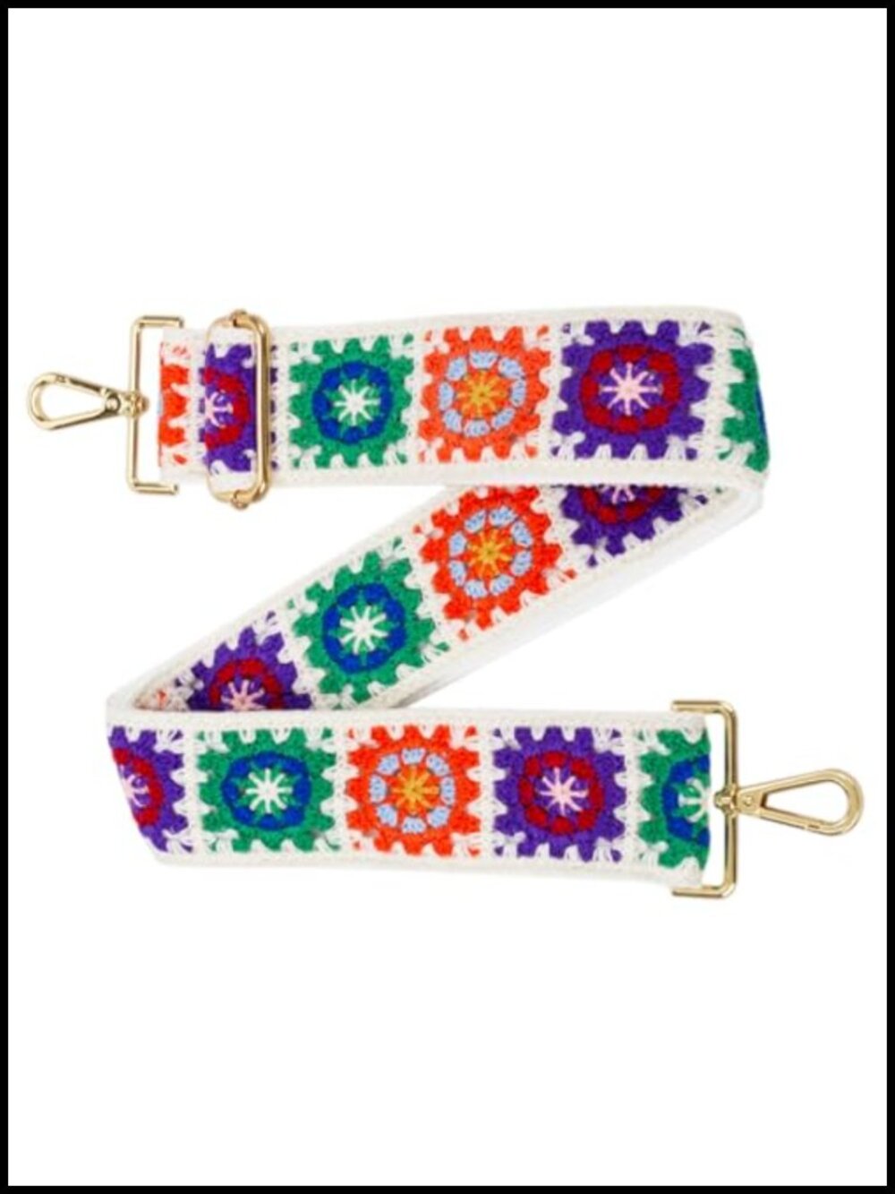 Crochet Flower Purse Strap Replacement Crossbody Bag Handbag 2in Wide Adjustable